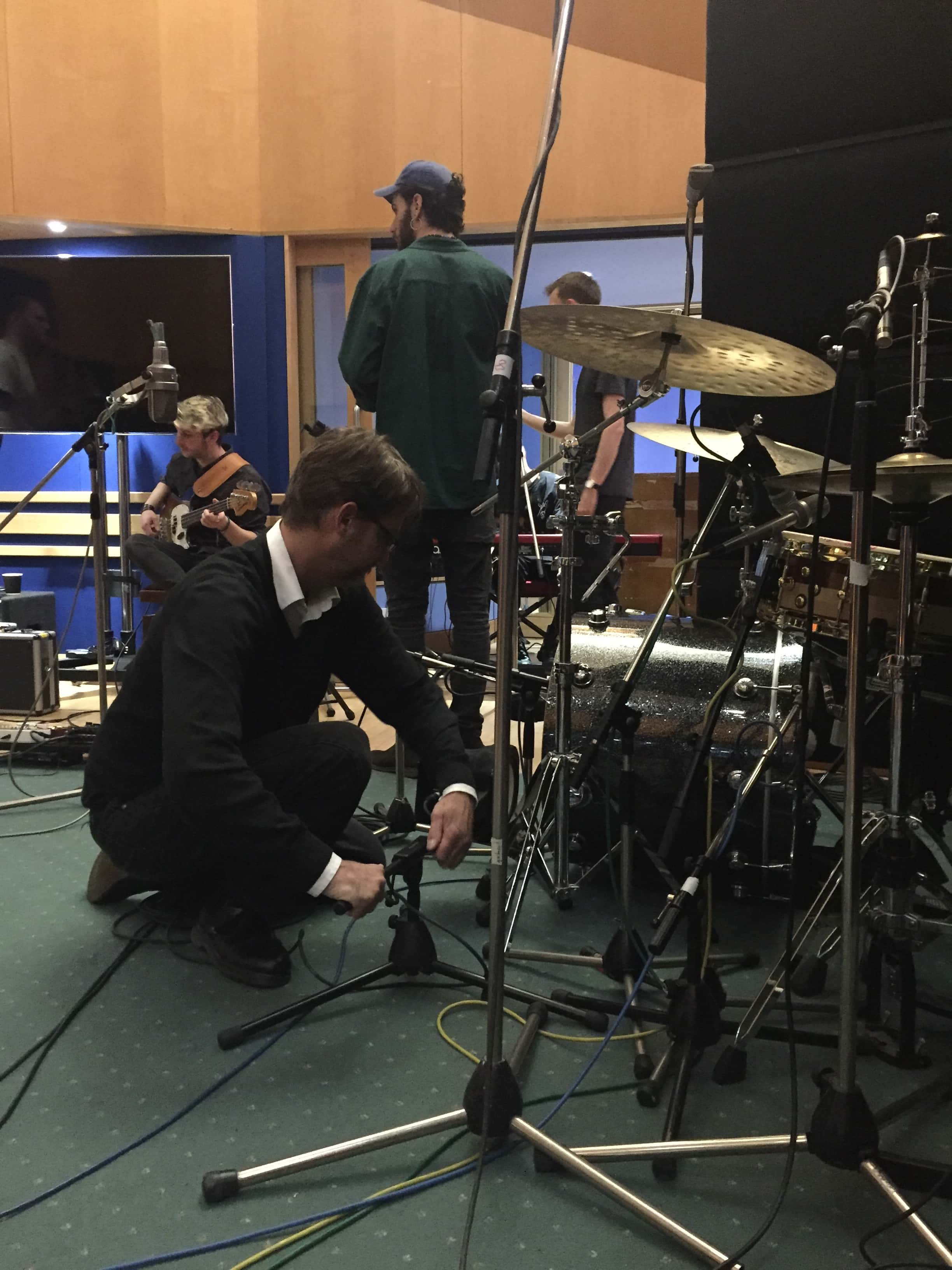 Carlos Lellis setting up the studio