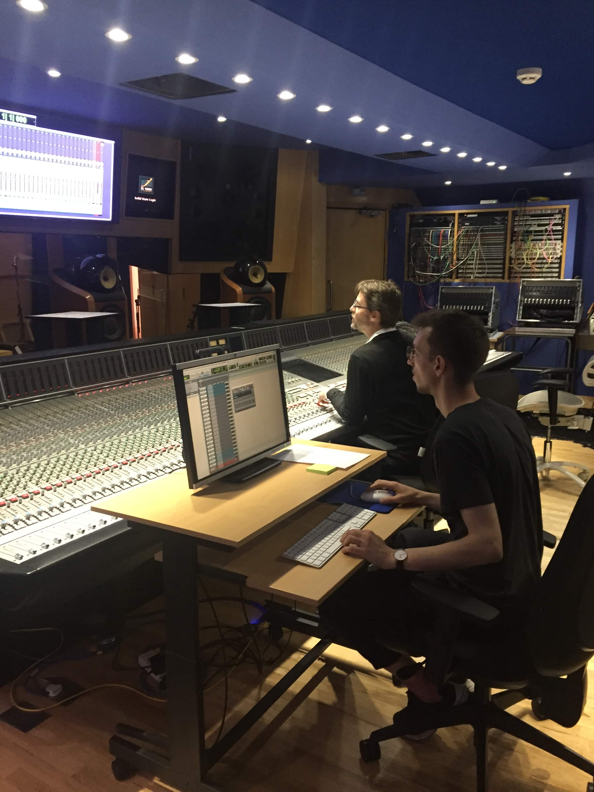 Programme Director Carlos Lellis and student Tim Wetter on the mixing console