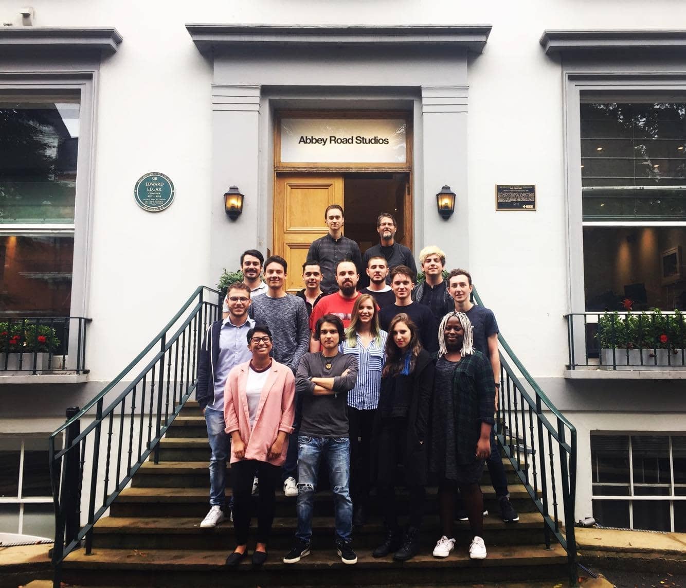 Our new students in front of Abbey Road Studios