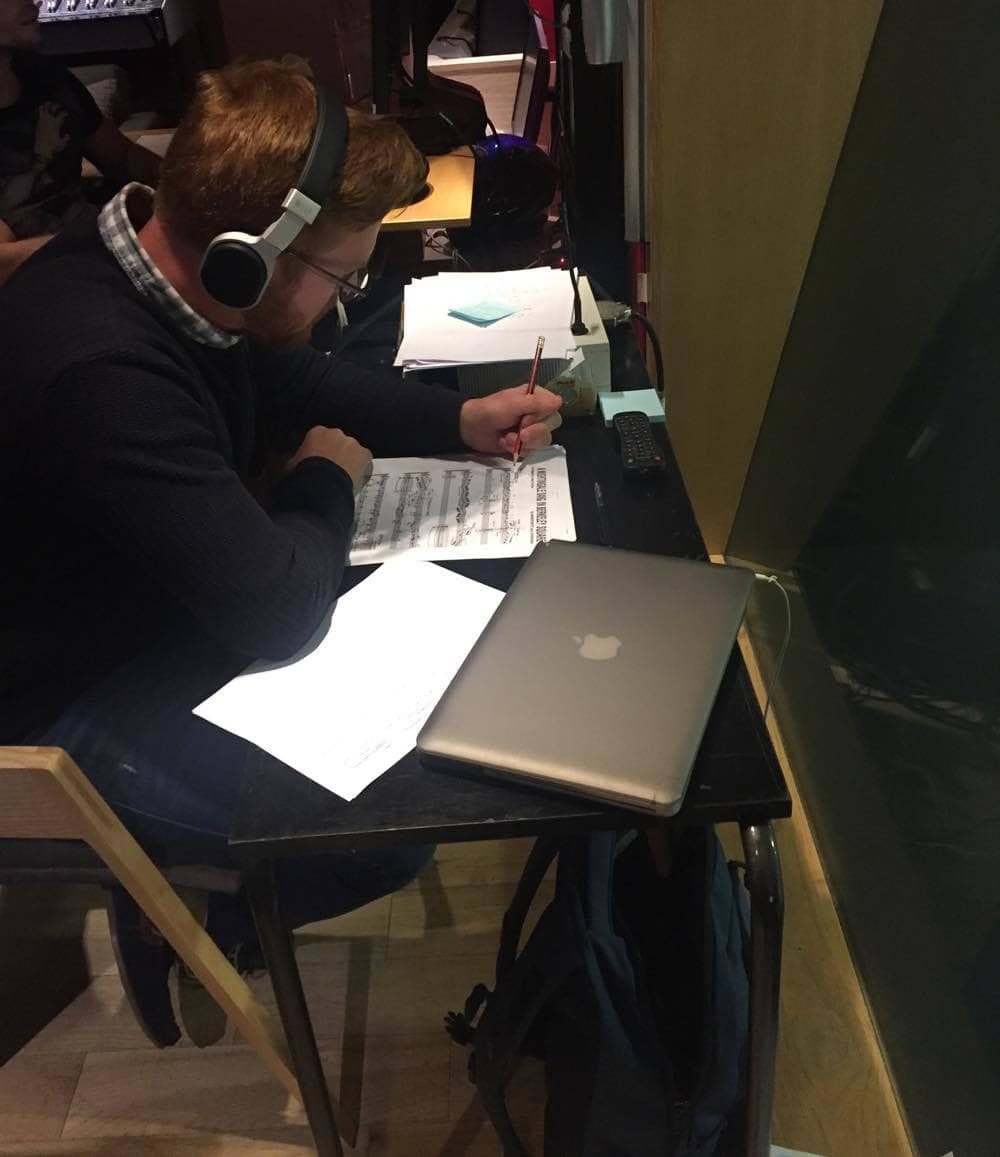 Alumni Chris Cook in control room two (1)