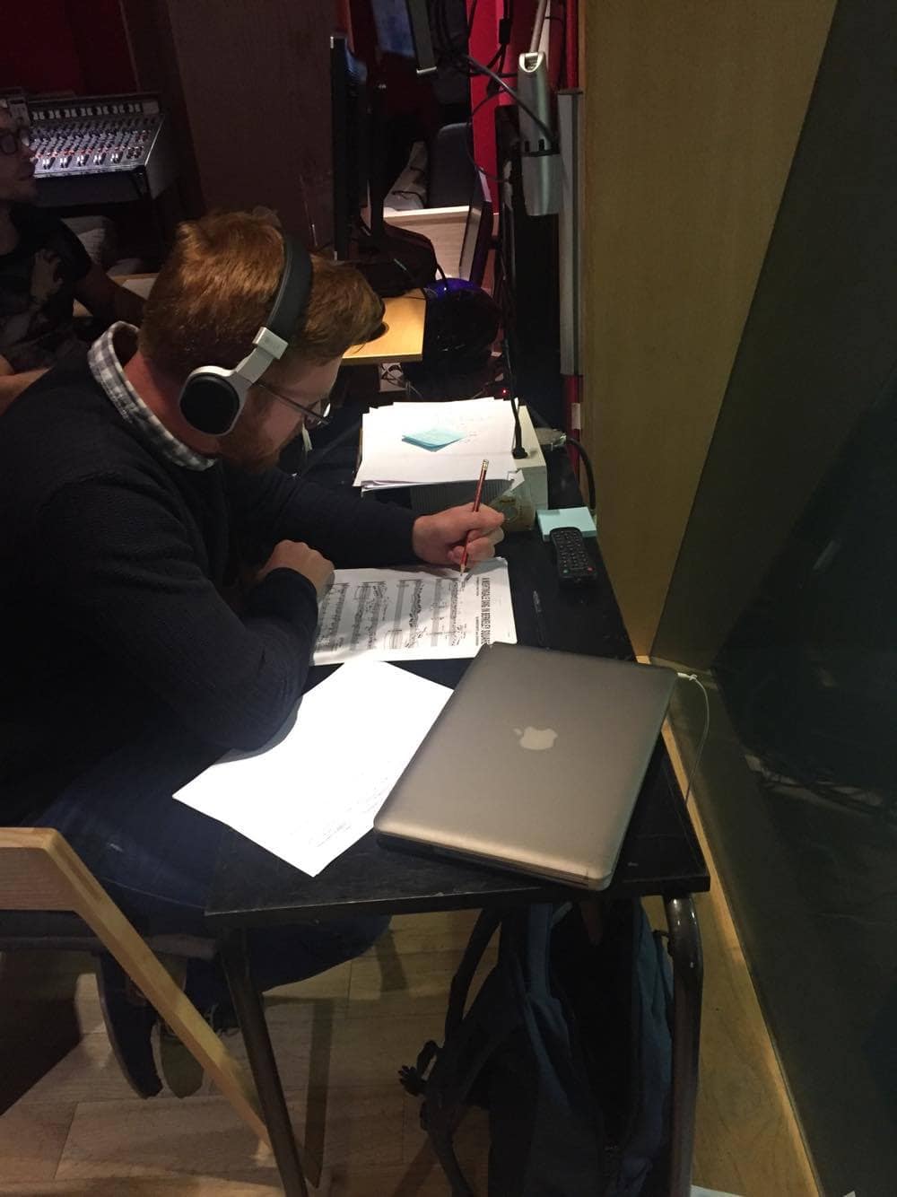 Alumni Chris Cook in control room two (1)